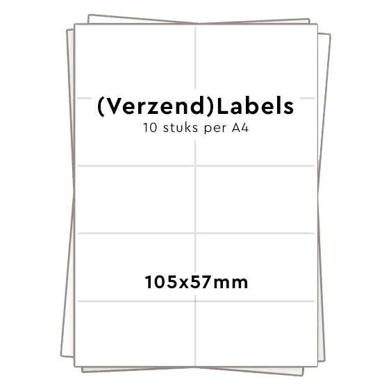 Huismerk 10 stickers per A4 (105x57mm) Top Merken Winkel